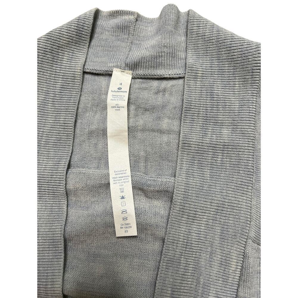 Lululemon Blissful Zen 100% Merino Wool Sweater Wrap‎ in Heathered Gray - 4 - Picture 5 of 7